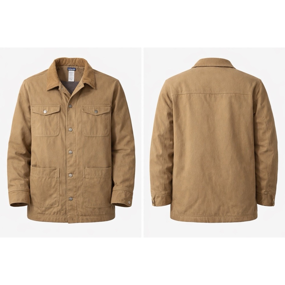 PATAGONIA Retro Canvas Range Coat Barn MENS XL  CHORE Jacket  Tan Quilt-lined
